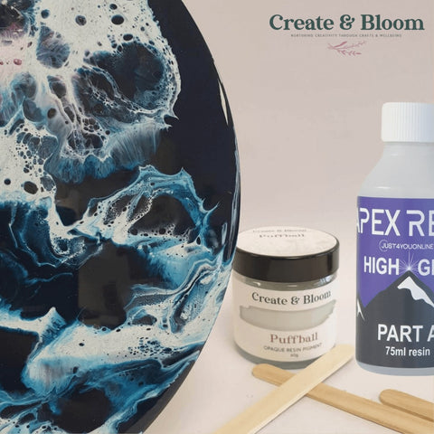 Mastering Resin Lacing: A Step-by-Step Guide with @Just4YouOnlineuk Art Resin and Create and Bloom Crafts Puffball White Epoxy Paste!