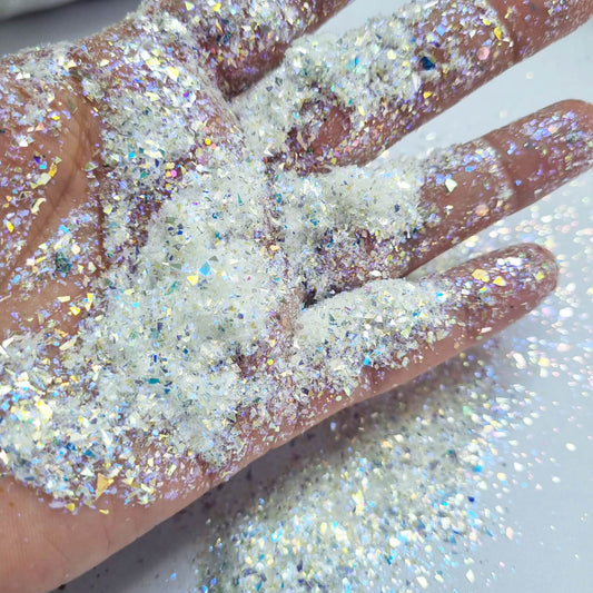 Ultra Holographic Cosmic Flash Bloom Glitter Shards: Mindful