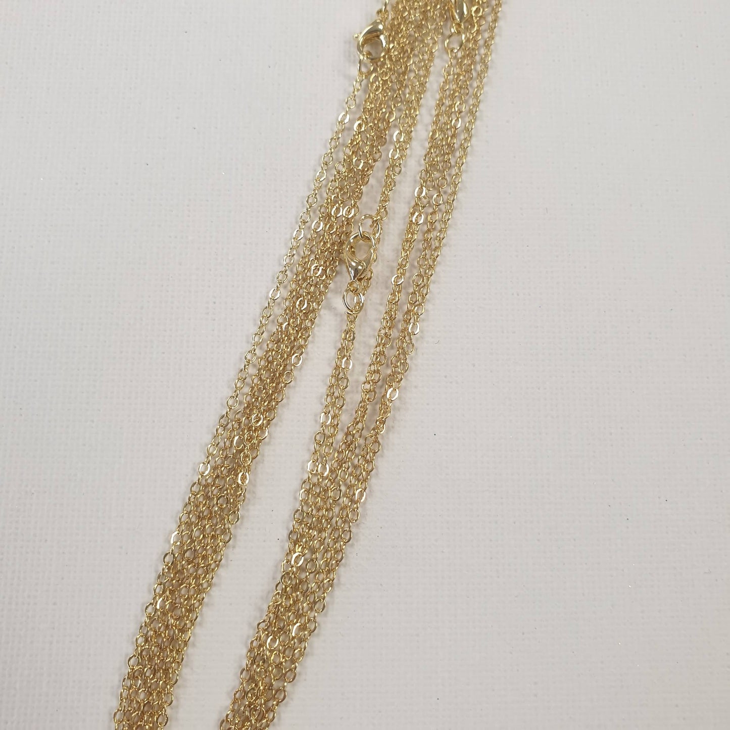 Set of 5 Soft Gold Plated Fine Trace Chains - 18"