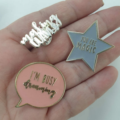 Set of Three Pin Badges - Dreaming!