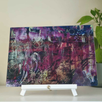 Urban Intuition! - Watercolour Printed Glass Chopping Board 39cm x 28.5cm Squared!