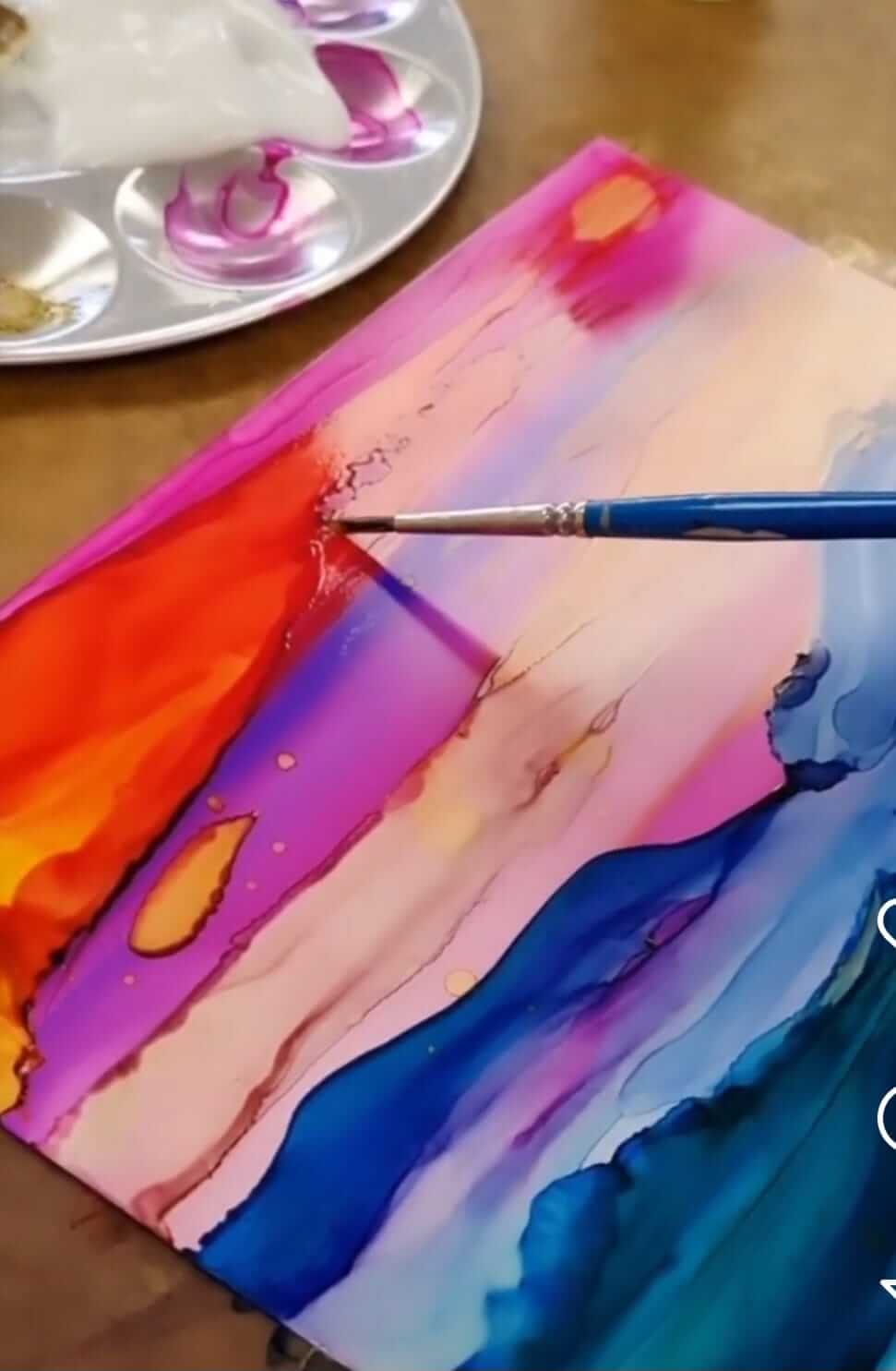 Crafty Friends Retreat: Inky Horizons: Painting Landscapes with Alcohol Ink 30th May @ 10:00am – 12:00pm