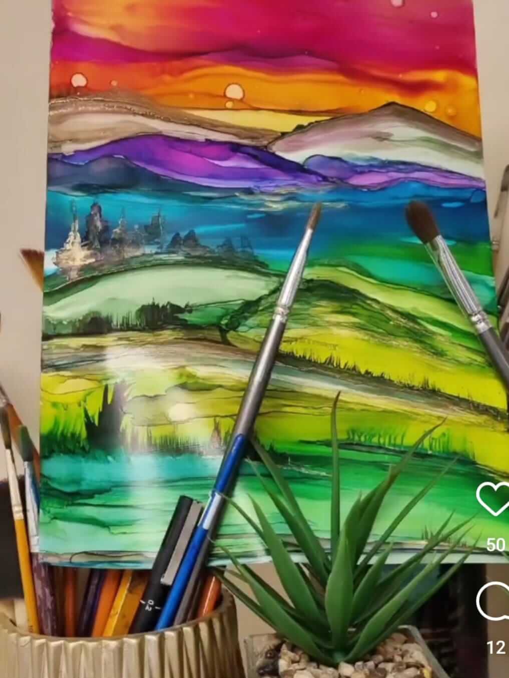 Crafty Friends Retreat: Inky Horizons: Painting Landscapes with Alcohol Ink 30th May @ 10:00am – 12:00pm