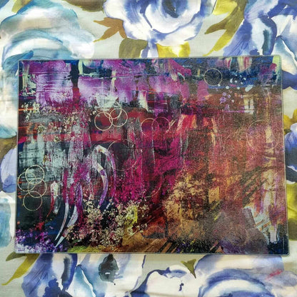 Urban Intuition! - Watercolour Printed Glass Chopping Board 39cm x 28.5cm Squared!