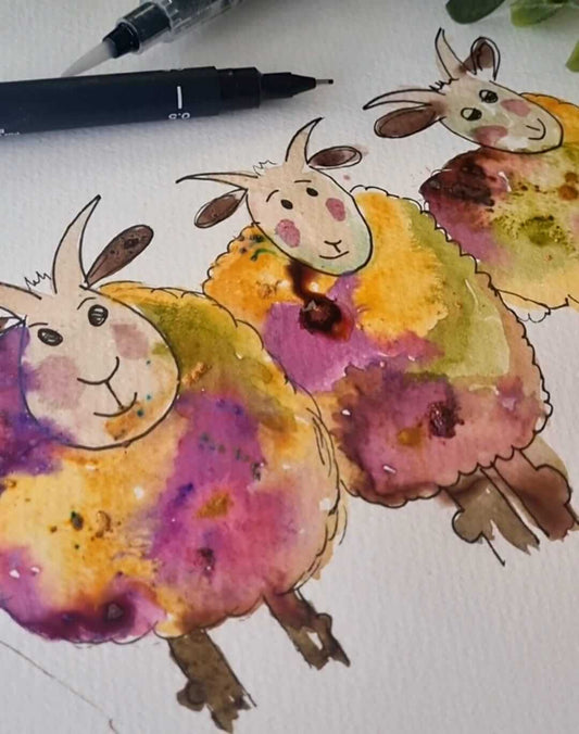 Crafty Friends Retreat: Festive Flock Christmas Sheep Watercolour Workshop! 21st Oct @ 1:30pm – 3:00pm